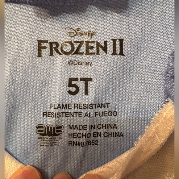 Disney Frozen II Elsa Nightgown | Blue Sparkle Sleep Dress (5T) - Picture 7 of 9